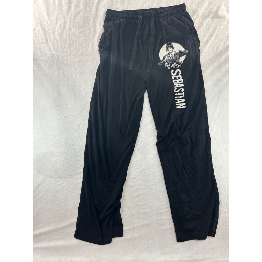 Black Butler Sebastian One Hell of a Butler Lounge Pajama Pants Mens Small Black